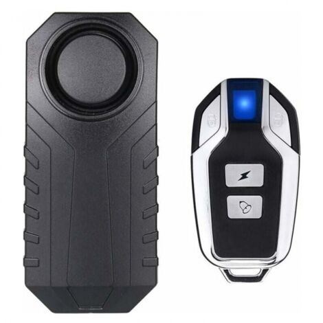 (Negro) Alarma inalámbrica para motocicleta/bicicleta, alarma antirrobo de seguridad con control remoto, IP55 a prueba de agua, 113 DB súper ruidoso