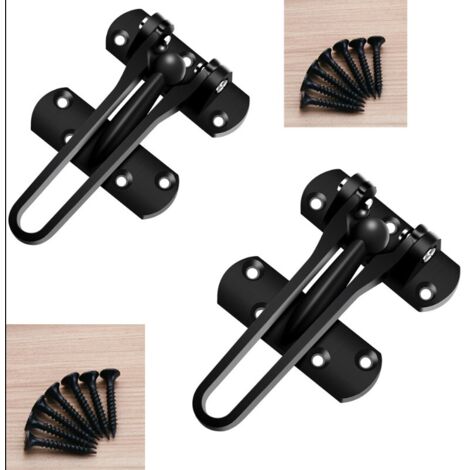 (Negro) Cerradura de seguridad para puerta del hogar, barra oscilante, pestillo de protección antirrobo para puerta delantera e interior