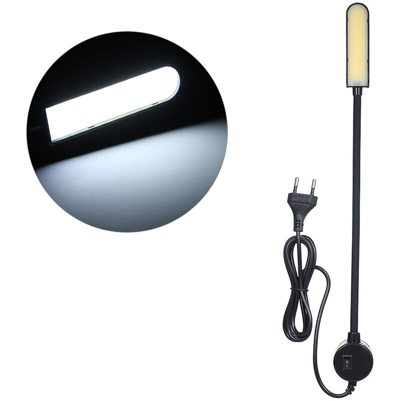 

Negro de la lampara 6W AC85-265v COB nos enchufe de luz de cosido de la maquina magnetico fijo de base flexible 360 ¡ã de rotacion de cuello de