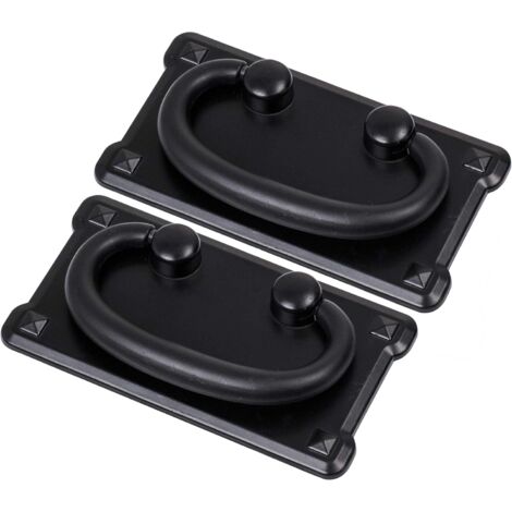 (Negro) Dos tiradores de cajón vintage, adecuados para tocadores, puertas de armarios, cajones de muebles, herrajes para muebles antiguos, con tornillos