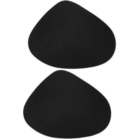 (Negro) Juego de 6 manteles individuales redondos lavables, manteles individuales y posavasos de cuero antideslizante e impermeable de doble cara, manteles individuales lavables, antideslizantes y res