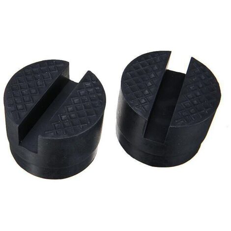 (Negro, paquete de 2) Almohadilla de goma para gato hidráulico de coche, gato de coche, elevador sólido, protege los bajos al levantar el coche, diámetro de 48 mm
