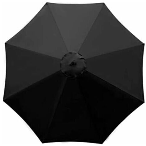(Negro) Sombrilla de jardín, soporte no incluido, sombrilla de playa, caseta de jardín, adecuada para balcones, terrazas, cubiertas, piscinas (diámetro de 3 m)