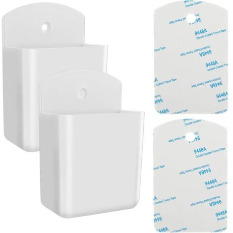 (Negro) Soporte de pared para control remoto, paquete de 2, organizador universal autoadhesivo para oficina, dormitorio y sala de estar.