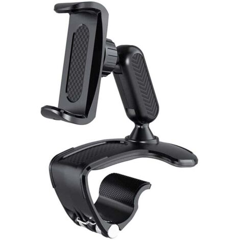 (Negro) Soporte multifuncional para teléfono celular para tablero de GPS del automóvil y teléfonos inteligentes de 4 a 7 pulgadas
