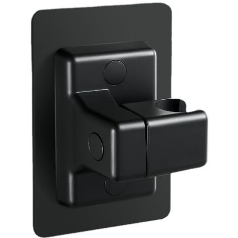 (Negro) Soporte para cabezal de ducha giratorio de 360° - Sin perforaciones - Soporte de ducha universal para ducha de mano o cabezal de ducha