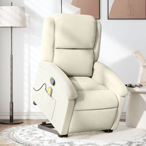Neigbarer Massage-Sessel Beige Samt