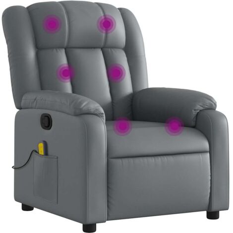 Neigbarer Massagesessel Grau Kunstleder