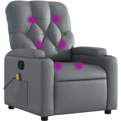 Neigbarer Massagesessel Grau Kunstleder