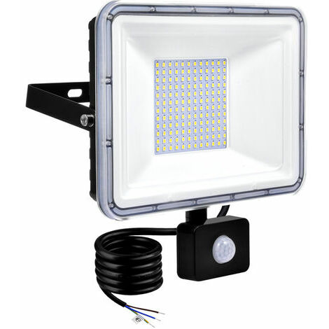 Neige-100W Reflector LED para exteriores Sensor de movimiento Impermeable IP67 Reflector LED para exteriores 8000LM Lámpara de seguridad 6000K-6500K Reflector blanco frío para jardín Garajes Patio Pat