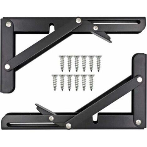 Neige-Equerre Pliable Etagere, XU,Tablette Murale Rabattable,Equerre Pliable Charge Lourde Consoles et Taquets pour éTagèRes Utilisé Destiné à éTabli, éTagèRe,8 Pouces - KZQ