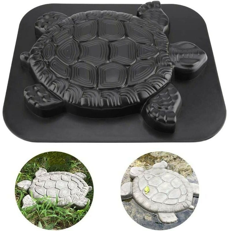 Tortue Moule de pavage Plastique Pavé Moyen Béton Moules Pierres Marchepied Jardin Allée Moule Pavage Chemin Moule Marche Maker 15,74 x 13,39 x 1,50
