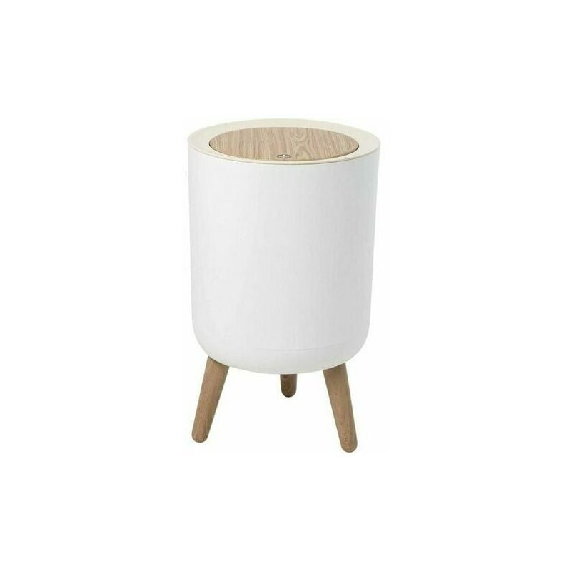 Neige-Trash can on foot bathroom touch 7L Wood color
