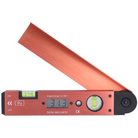Neigungsmesser, hochpräzise Rückstellfunktion, Winkelsensor 0-185° Winkelmesser für Heimwerkerarbeiten mit Holz.