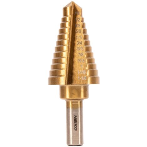 Neiko® 10189 a step drill bit  12-step bit with Titanium Coat