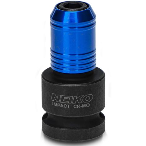 Neiko 30275A - Adattatore per avvitatore a cricchetto, convertitore da 1/2" femmina a esagonale da 1/4", mandrino a cambio rapido, acciaio CrMo