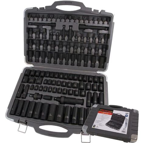 Neilsen 119pcs Impact Metric Imperial Socket Extension Bar Adaptor Set 1/2" 3/8"