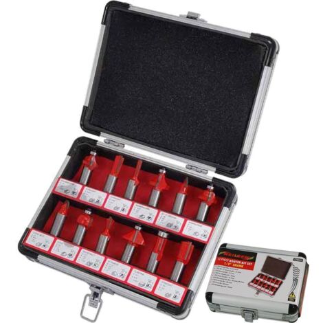 Neilsen 12pc Edge Cutting Router Bits Shank Grooving Rounding Bit Set 1/2"