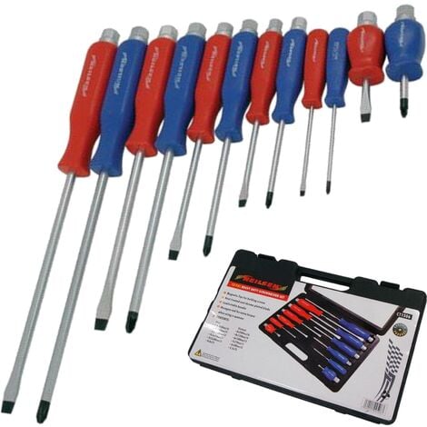 Neilsen 12pc Mechanics Phillips Pozi Slotted In Bmc Screwdriver Set