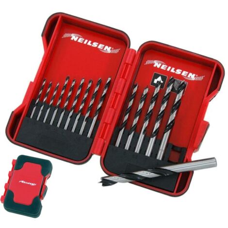 Neilsen 15pc Wood Working Dowel Drill Bits 3 3.5 4 4.5 5 5.5 6 6.5 7 8 10mm