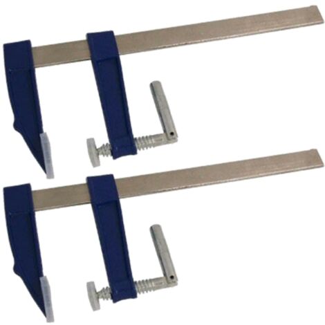 Neilsen 2pc F Clamps Wood Working 300mm Heavy Duty Cast Iron Metal Deep clamp