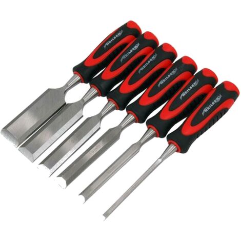 Neilsen 5pc Wood Bevel Edge Carpentry Joiner Woodwork Chisel Set Soft Grip