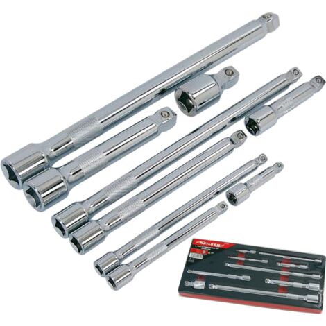Neilsen 9pc Long Reach Mixed Drive Socket Extension Bar Set 1/4" 3/8" 1/2"