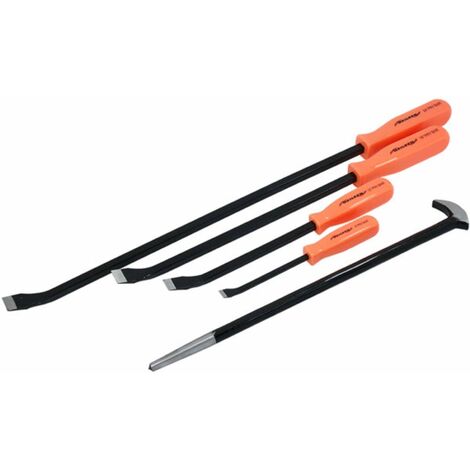 Neilsen CT0239 - Set di leve con manici arancioni, include barra a testa cilindrica, 5 pezzi, colore: nero