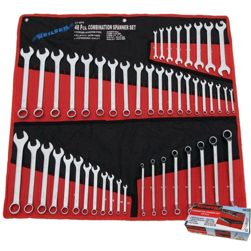Neilsen - Neilsern 48pc Satin Finished Combination Spanner Wrench Set 6 - 25mm 1/4' ? 1'
