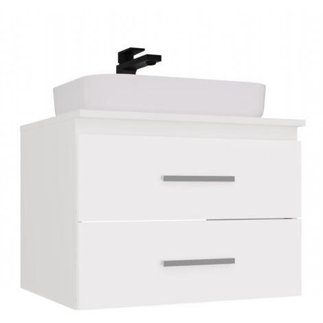 NEL - mobile da bagno per lavabo, 2 cassetti, bianco - 60×45×50 cm