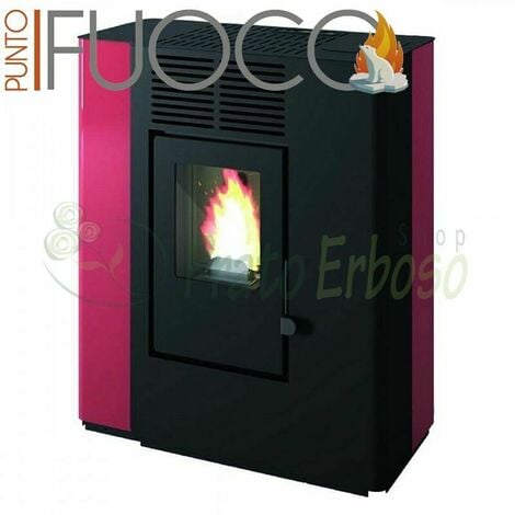 Nella - Stufa canalizzata a pellet da 9.2 Kw rossa