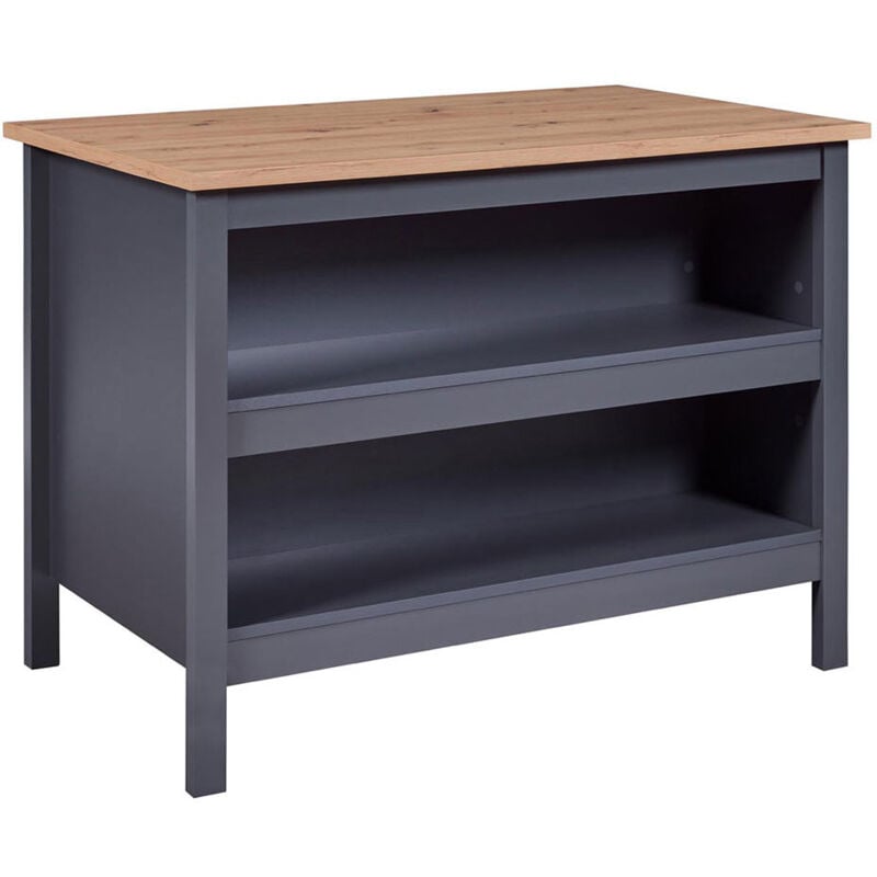 Inter Link - Nellina buffet cuisineØ, 2 tablettes gris, Artisan chêne décor.