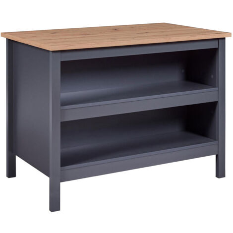 Nellina Sideboard Küchen-Ø, 2 Ablagen grau, Artisan Eiche dekor.