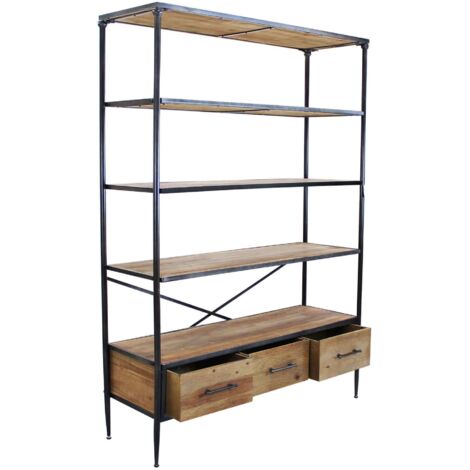 NELLO - libreria in legno e acciaio