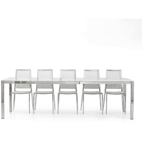 NELSON - tavolo da pranzo moderno allungabile in vetro