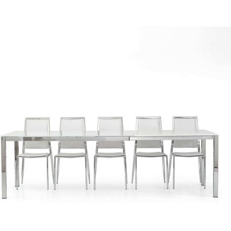 NELSON - tavolo da pranzo moderno allungabile in vetro