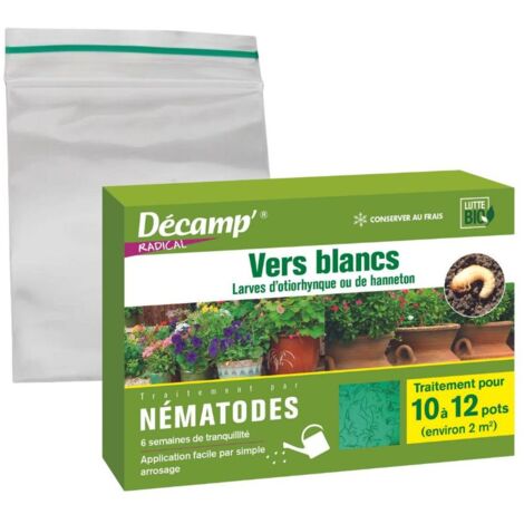 Nématodes HB anti vers blancs et otiorhynques 1M – 2 m² pour traitement ciblé des larves – Respectueux des insectes utiles – Décamp'