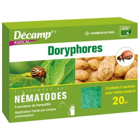 Nématodes SC anti doryphores 10 millions – Traitement ciblé pour larves – Surface jusqu'à 20 m² – Application par arrosage – Décamp'