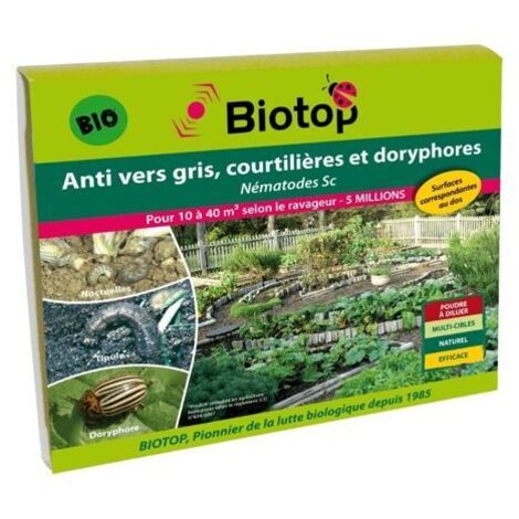 Nématodes SC anti vers gris et doryphores 5M – Traite 10m² – Efficacité visible en 72h – Lutte biologique ciblée – Biotop