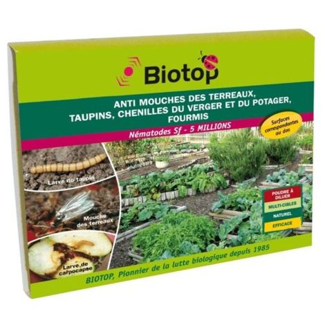 Nématodes SF 5 millions pour mouches des terreaux, taupins, chenilles – Surface couverte 10 m² – Application facile en arrosage – Achat Nature