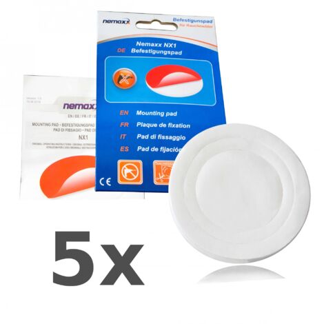 NEMAXX® 5x NX1 Quickfix Almohadilla Adhesiva de Montaje para Detectores de Humo / Detectores de Humo Inalámbricos / Detectores de Humo