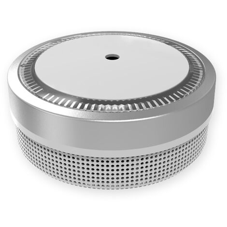 NEMAXX® M1-Mini Rauchmelder – Photoelektrischer Warnmelder nach DIN EN 14604 – Integrierte 3 V Lithium-Batterie – Ø 71,6 mm Mini-Design – Silber