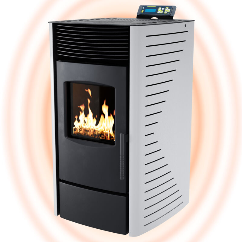 Nemaxx - Stufa a pellet ® P9 - stufa a pellet da 11 kW - stufa a pellet - stufa a pellet camino elettrico Wi-Fi Ready - stufa a pellet con elevata