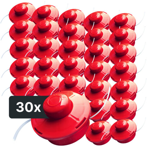 NEMAXX® Tête de Coupe pour Débroussailleuse [TÊTE DE COUPE FILETAGE M10] – Bobine de Fil Coupe – Tête Bobine pour Débroussailleuse – Bobine Débroussailleuse Tête de Coupe-Bordures – Rouge (30 Pièces)