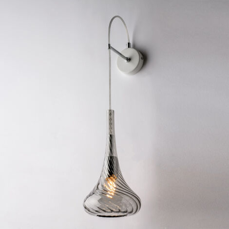 Nemesi Applique in ferro con vetro grigio pyrex 1 luce .14 P.21 BL280-AP1-GR