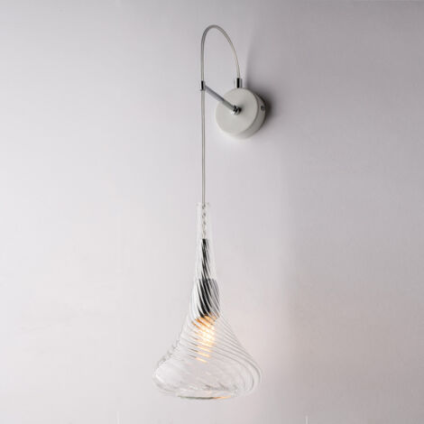 Nemesi Applique in ferro con vetro trasparente pyrex 1 luce .14 P.21 BL280-AP1-TR