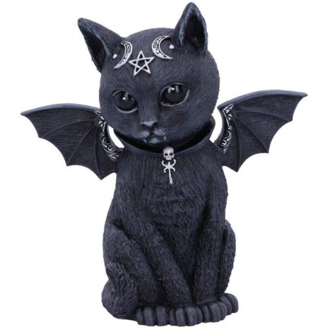 Nemesis Ora gatto nero Malpuss con ali in design nascosto come statuetta da collezione