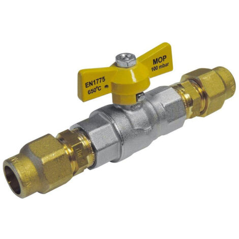 Nemo Go vanne a bille pour gaz naturel et gpl ø15mm x ø15mm chromé mat