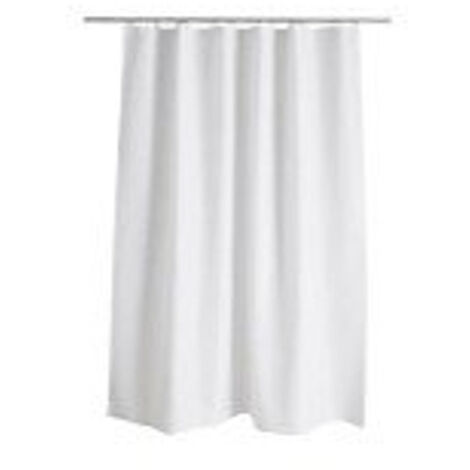 Nemo Rideau de douche PEVA plastique souple 03 mm d'épaisseur 1350 x 2000 mm blanc opaque 9 trous de robinet sans anneaux sans tringle