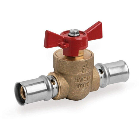 Nemo Skill robinet à bille en laiton Systempex poignée papillon rouge avec raccord à sertir 16 avec x 16 mm